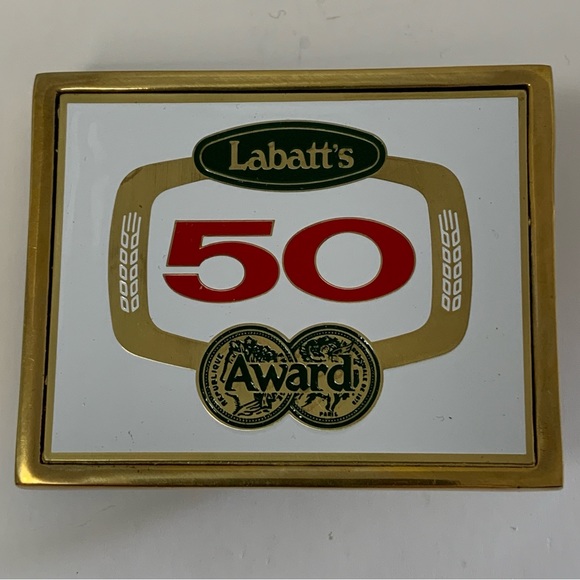 Rare Solid Brass Vintage Labatt’s 50 Ale Award Belt Buckle - Picture 2 of 7